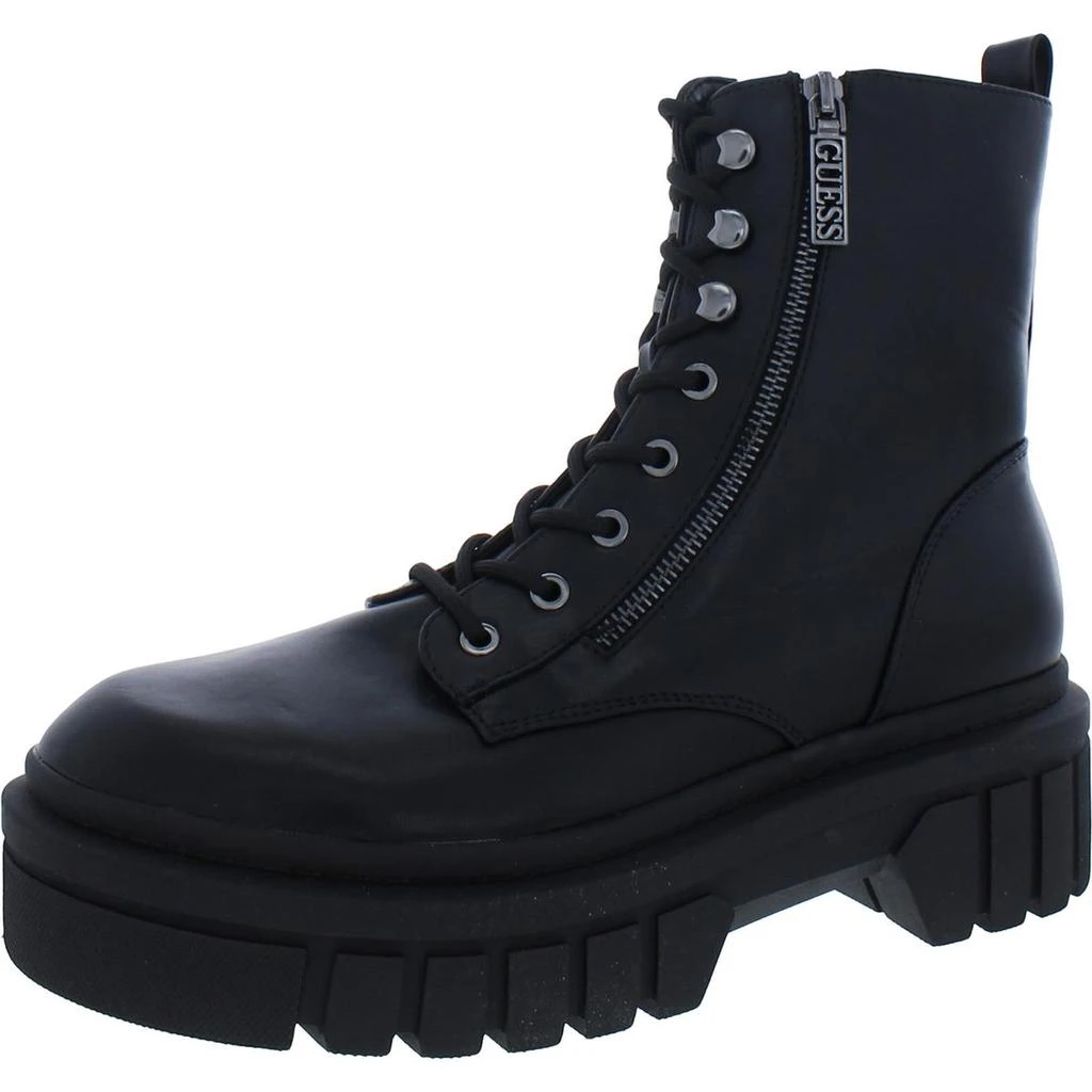 GUESS Ferina Womens Faux Leather Lug Sole Combat & Lace-up Boots 2