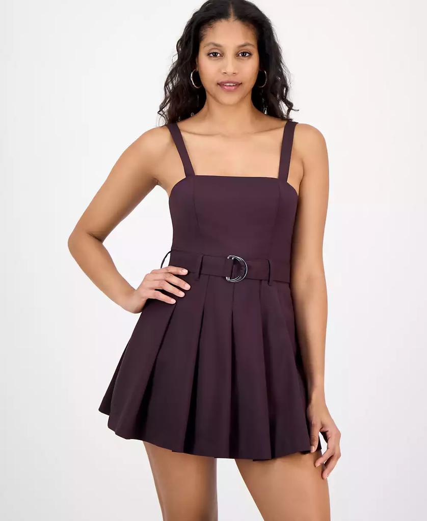 Bar III Women's Belted Mini Romper, Exclusively at Macy's