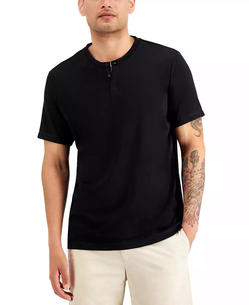 Alfani Men's Solid Henley, Created for Macy's