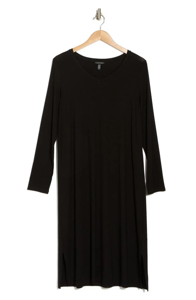 Eileen Fisher V-Neck Long Sleeve Jersey Midi Dress 3