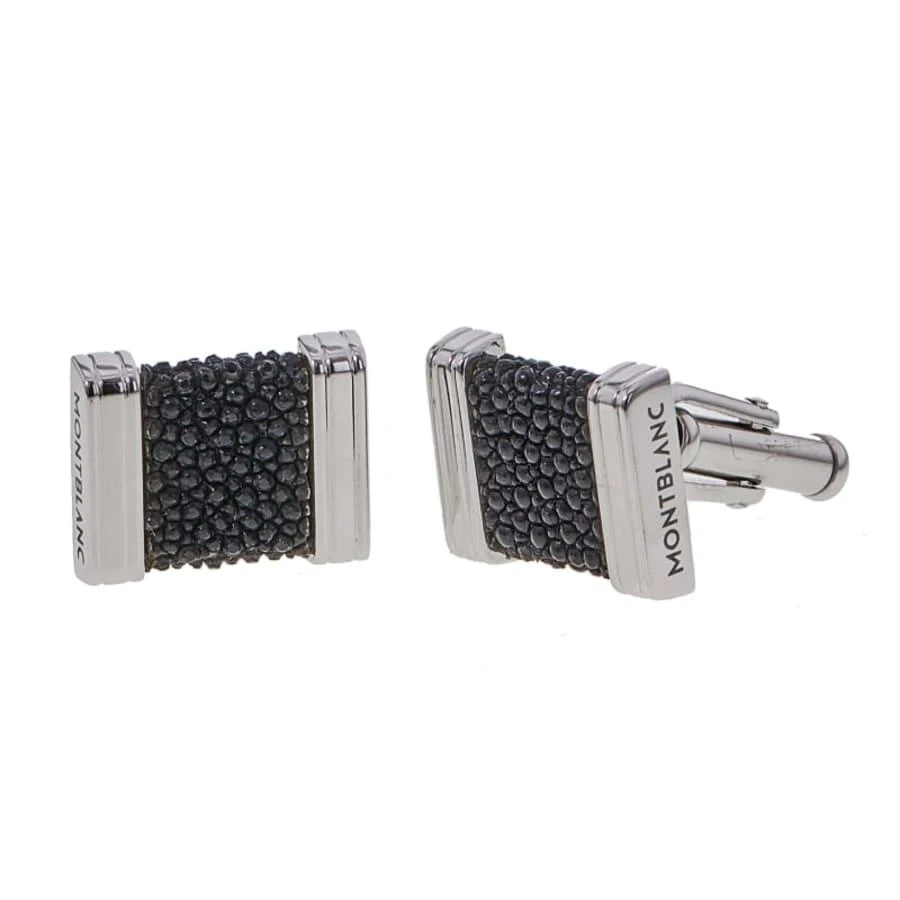 MontBlanc Montblanc Classic Black Ray Skin Sterling Silver Men's Cufflinks 35824 2