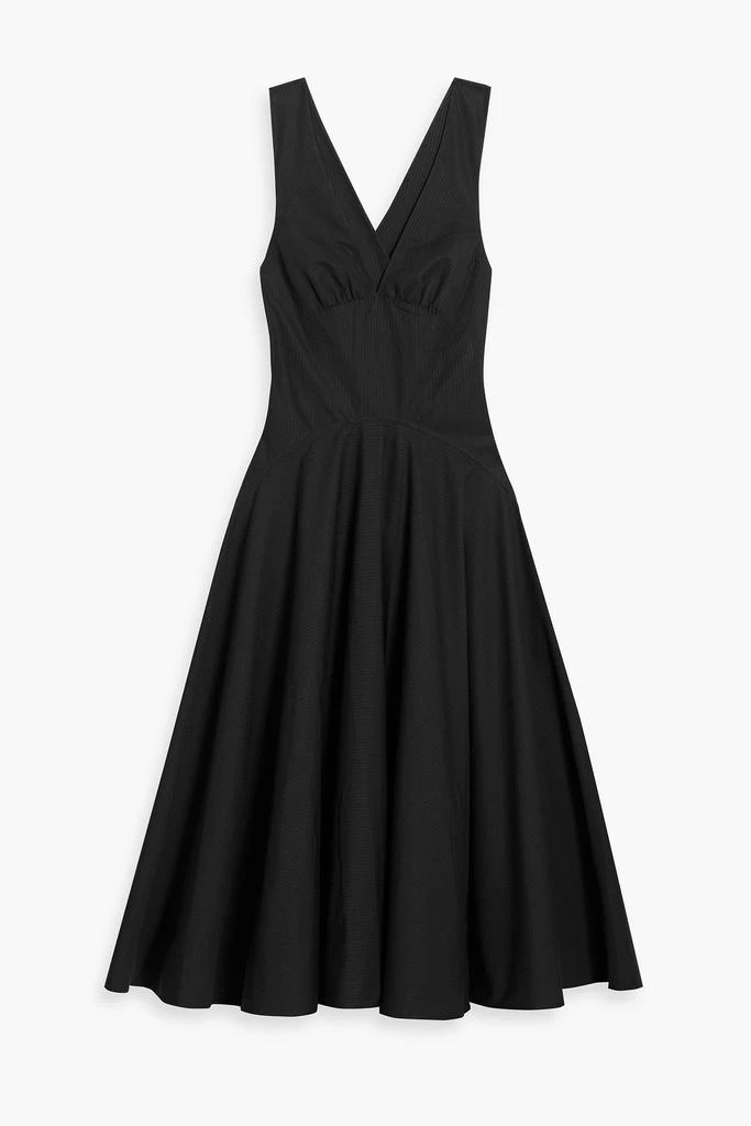 knee length dresses for ladies Alaia Black Cotton Poplin Dress W Attached Leather Trim Buckle Belt – Modig