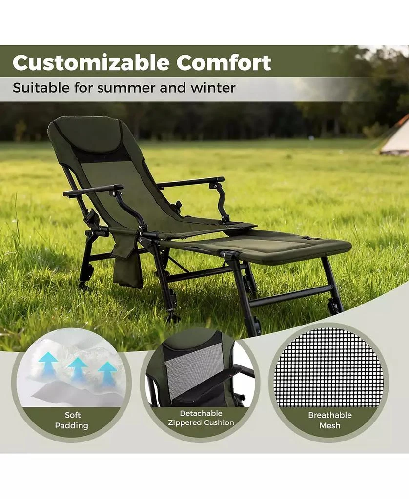 Mecale Oversized Folding Detachable Footrest, Heavy-Duty Outdoor Seat Fishing Chair 5