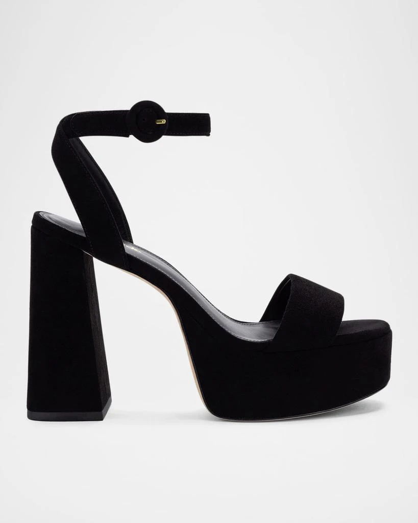 Larroude Dolly Suede Ankle-Strap Platform Sandals 1