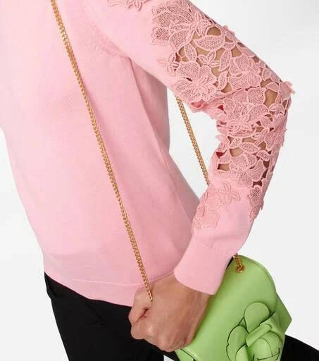 Oscar de la Renta Appliquéd cotton sweater 5