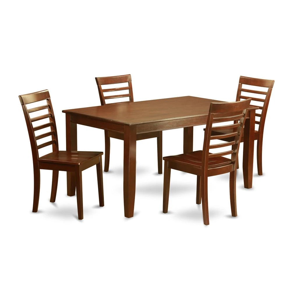 East West Furniture 5  PC  Dining  set-Dining  Table  with  4  Kitchen  Chairs 2