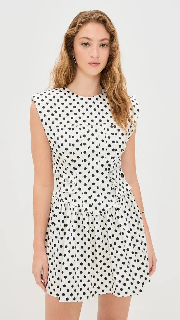 Ganni Printed Double Satin Corset Mini Dress 6
