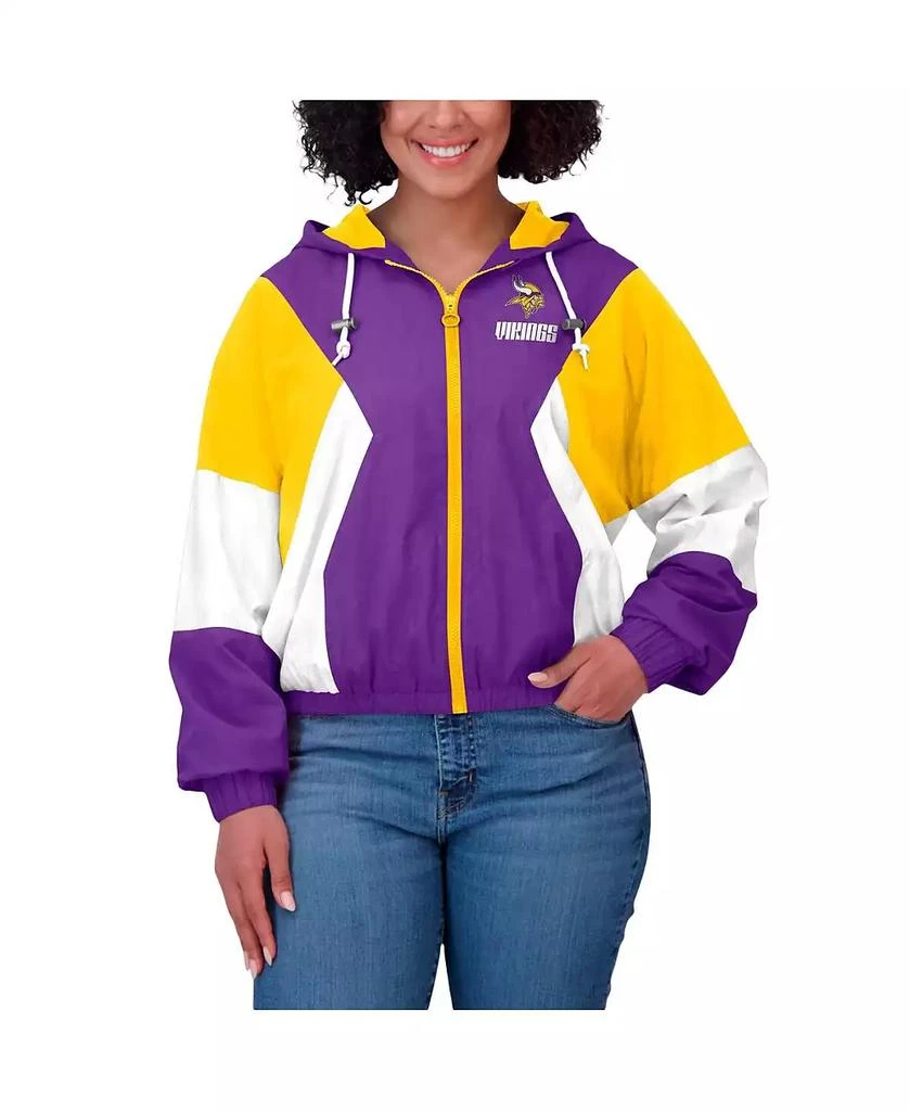 WEAR by Erin Andrews Women's Purple Minnesota Vikings Color Block Full-Zip Windbreaker Jacket 5