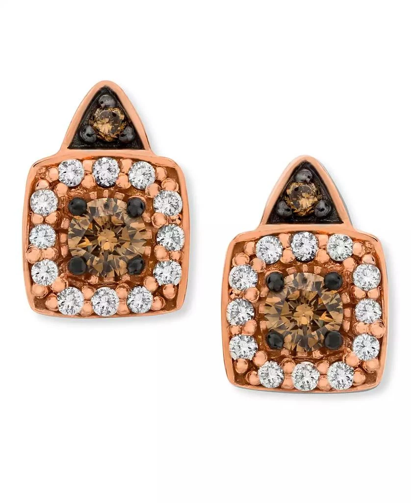 Le Vian Chocolate by Petite Chocolate and White Diamond Stud Earrings (1/3 ct. t.w.) in 14k Rose, Yellow or White Gold 1