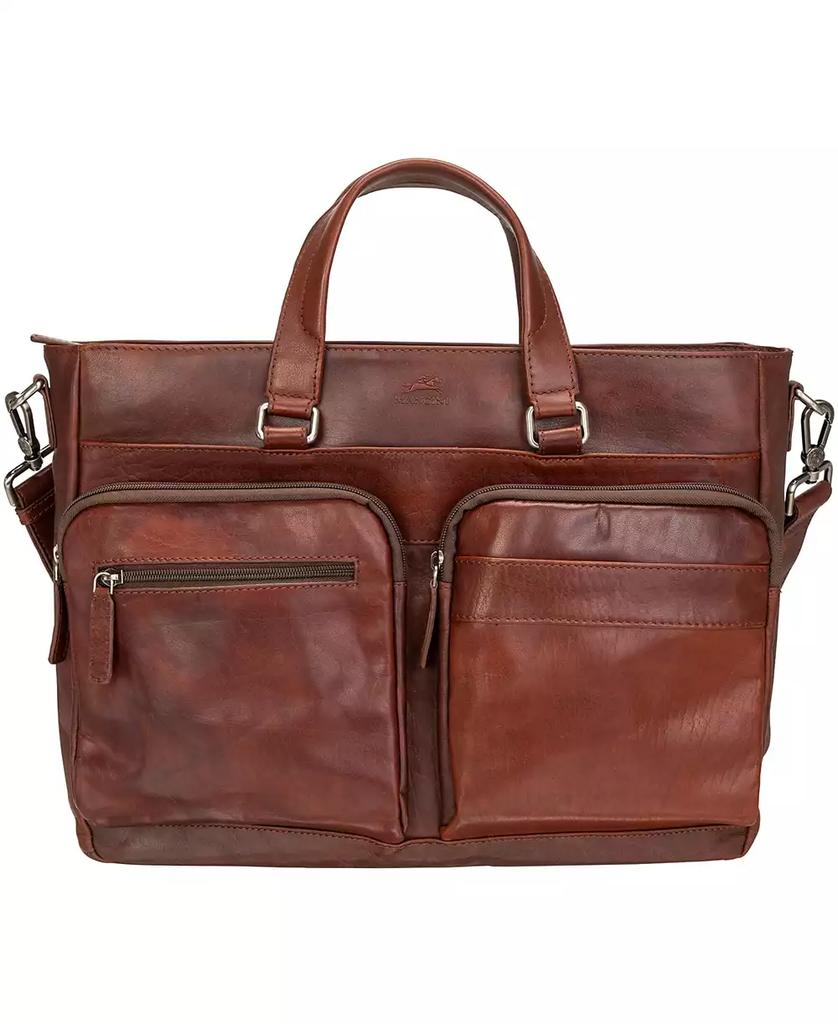 Mancini Leather Goods Men's Buffalo Single Compartment Briefcase for 14" Laptop