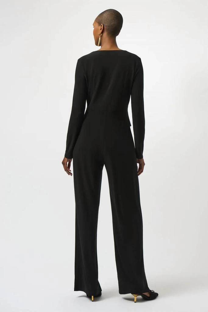 JOSEPH RIBKOFF Joseph Ribkoff - Faux Wrap Long Sleeves Wide Leg Jumpsuit 2