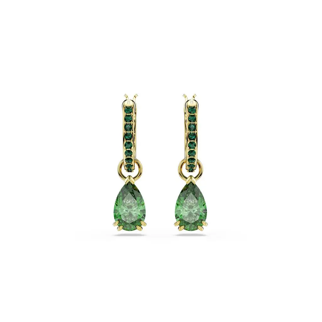 Swarovski Attract drop earrings pear cut pink rhodium plated 2