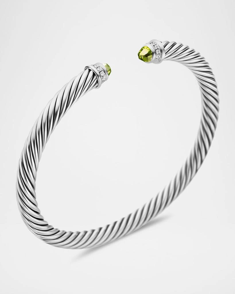 David Yurman Cable Bracelet with Gemstone and Diamonds in Silver, 5mm 3