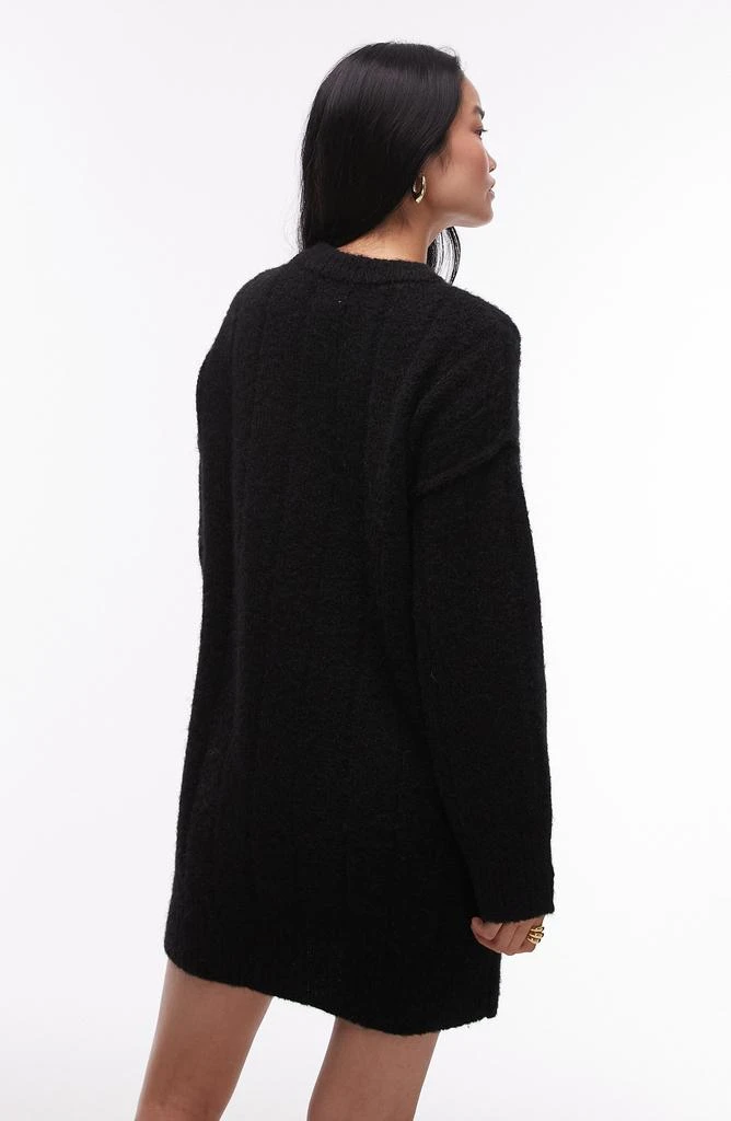 Topshop Rib Long Sleeve Knit Mini Sweater Dress 2