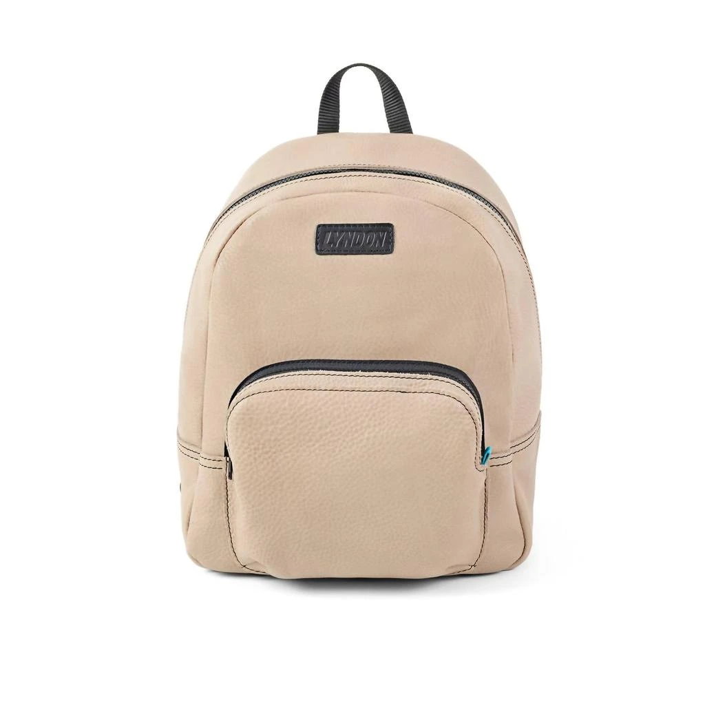 Lyndon Women's Leather Backpack In Beige 1