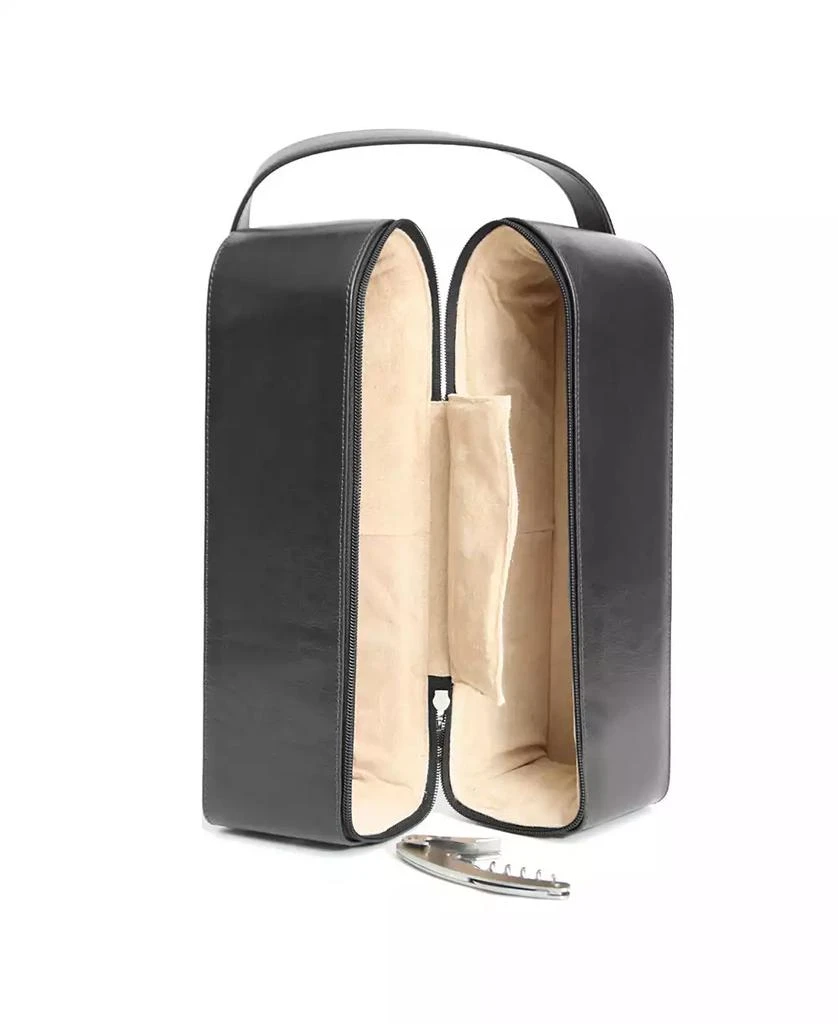 ROYCE New York Suede Lined Double Wine Carrying Case 1