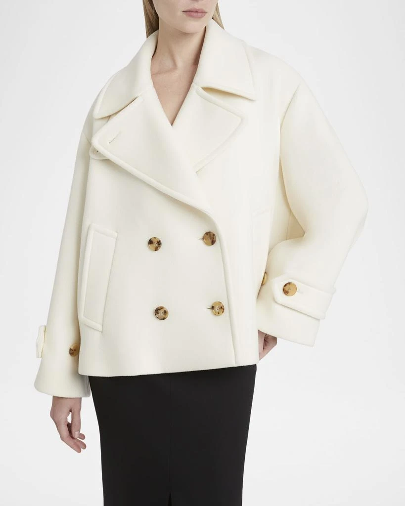 Chloé Double-Breasted Soft Wool Pea Coat 6