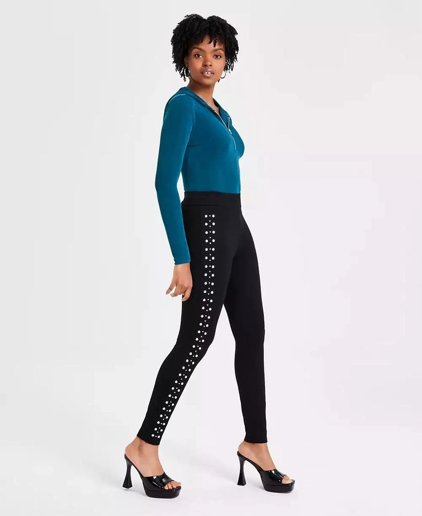 Bar III Women's Three-Row Studded Ponté-Knit Leggings, Created for Macy's 2