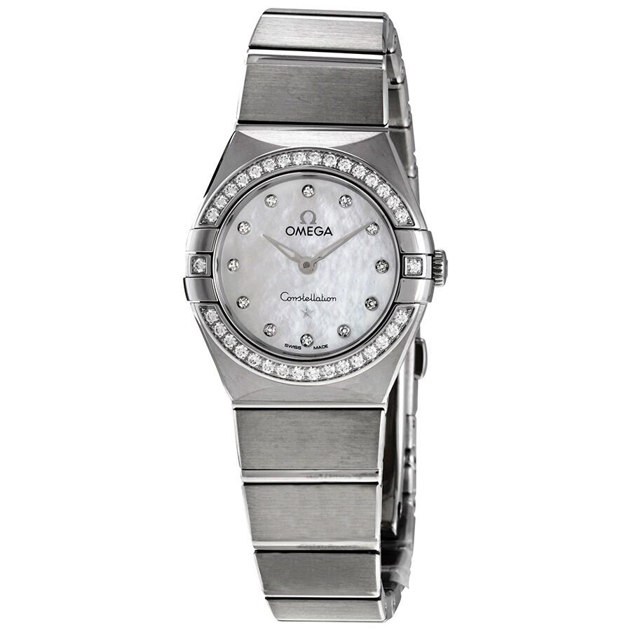 Omega Constellation Manhattan Diamond White Mother of Pearl Dial Ladies Watch 131.15.25.60.55.001