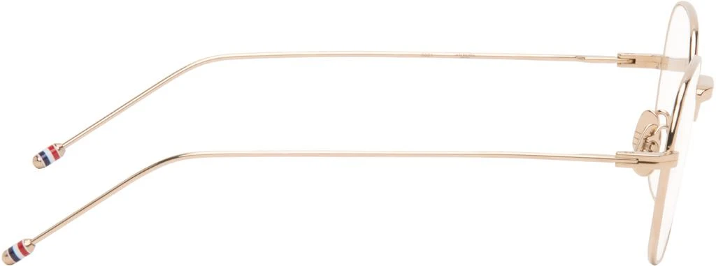 Thom Browne Gold Titanium Rectangular Glasses 2