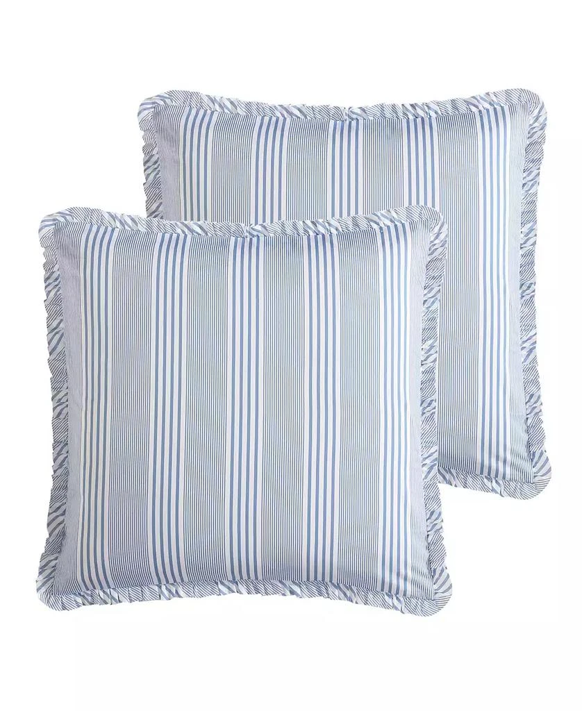 Laura Ashley Branch Toile Cotton Reversible 7 Piece Comforter Set, King 8
