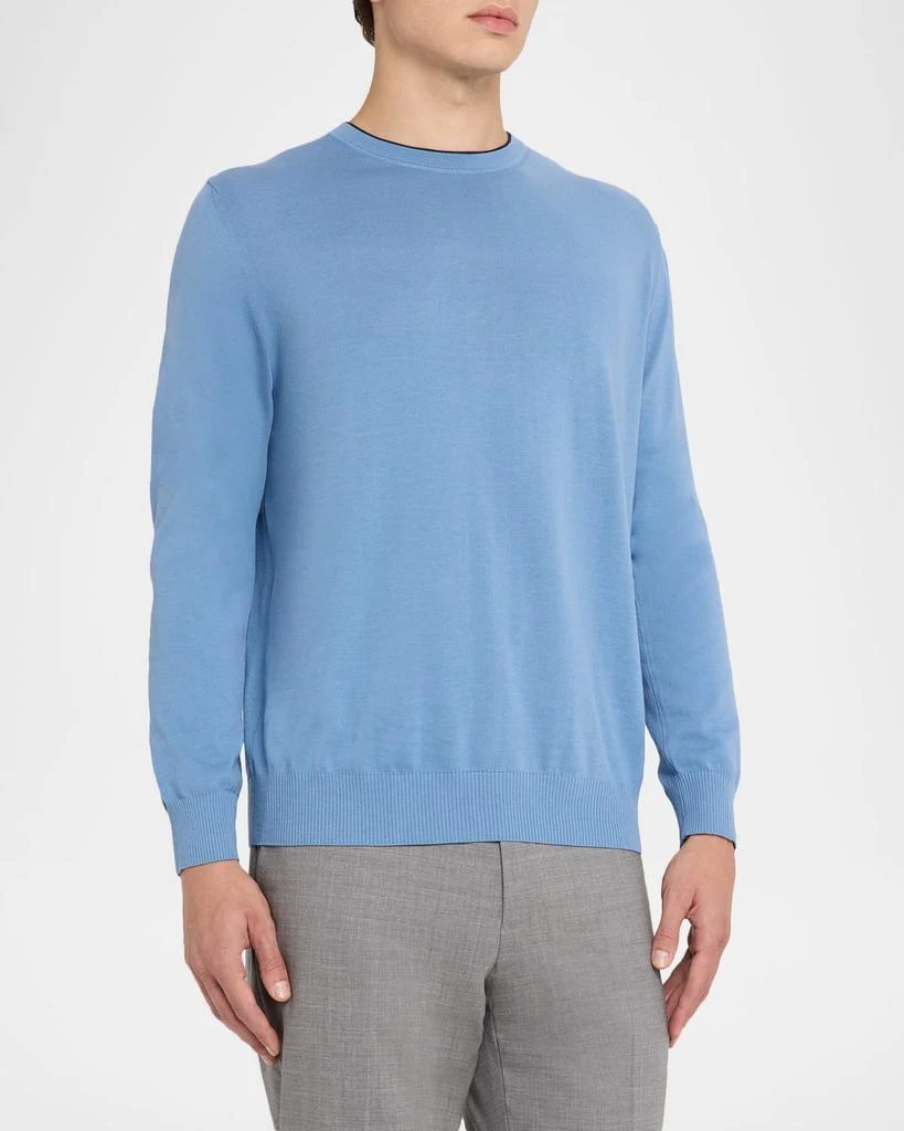 Canali Men's Cotton Tipped Crewneck Sweater 4