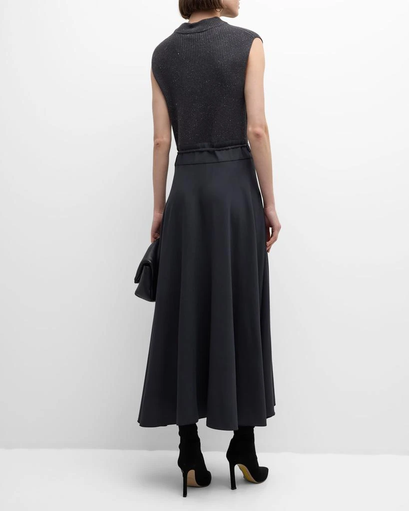 Peserico Sleeveless Mixed Media Midi Dress 7