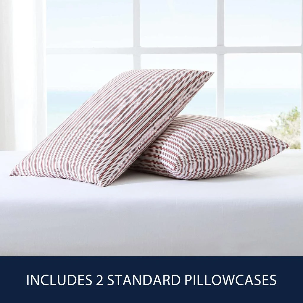 Nautica Coleridge Striped Red Standard Sham Pillowcase 3
