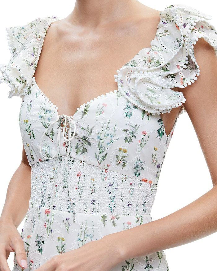 Alice + Olivia Hartford Floral Smocked Ruffle Sleeve Dress 2