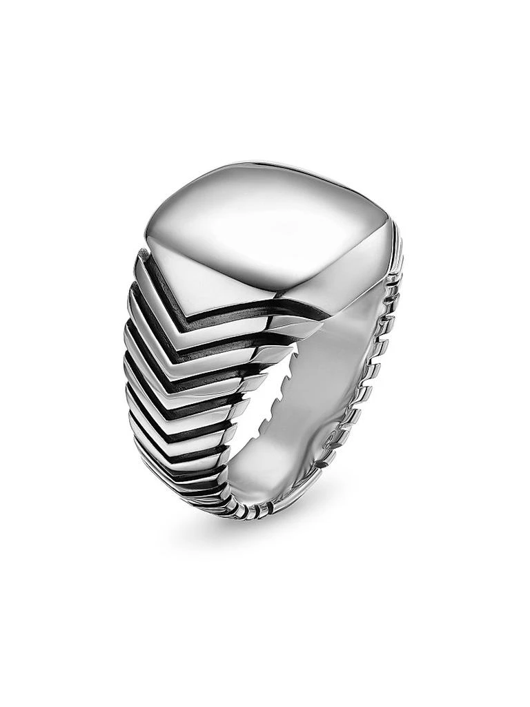 David Yurman Chevron Signet Ring in Sterling Silver, 18MM 3