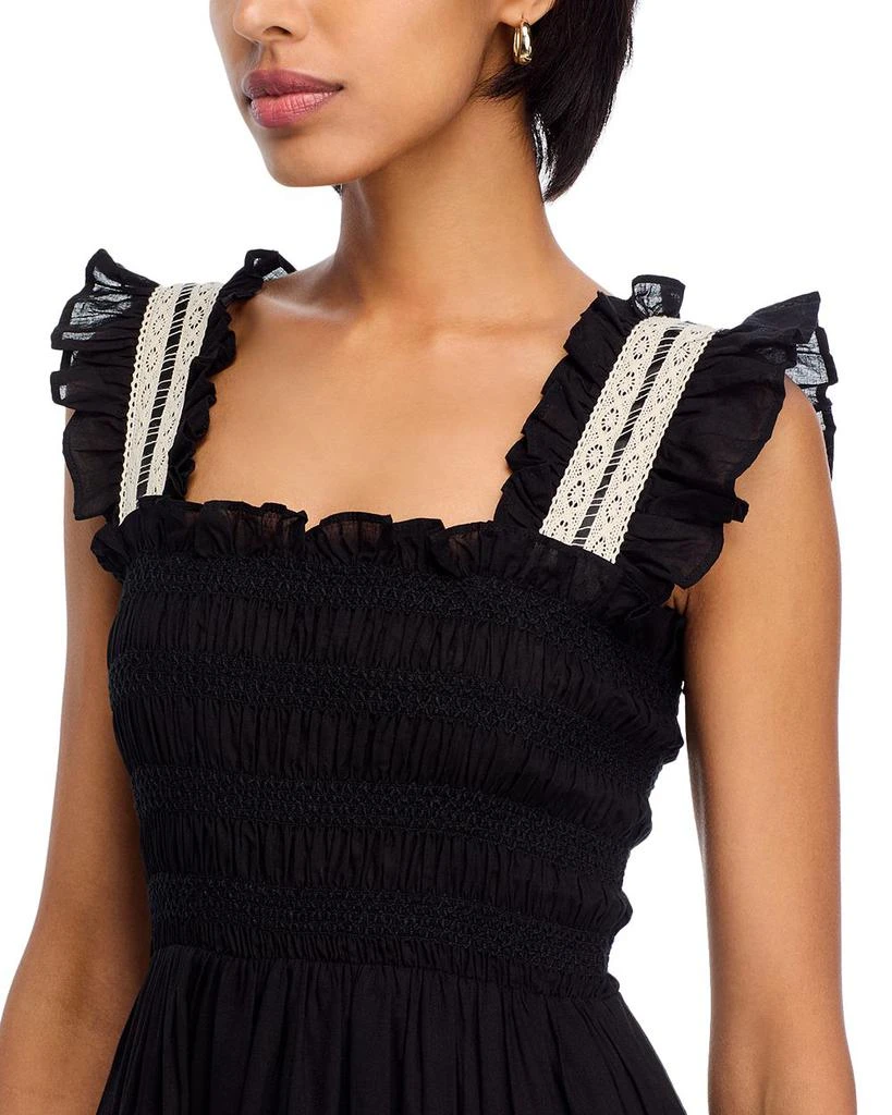 AQUA Smocked Lace Inset Midi Dress - Exclusive 3