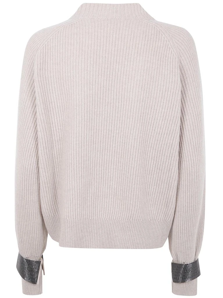 Brunello Cucinelli Brunello Cucinelli Embellished Cuffs Crewneck Jumper 2