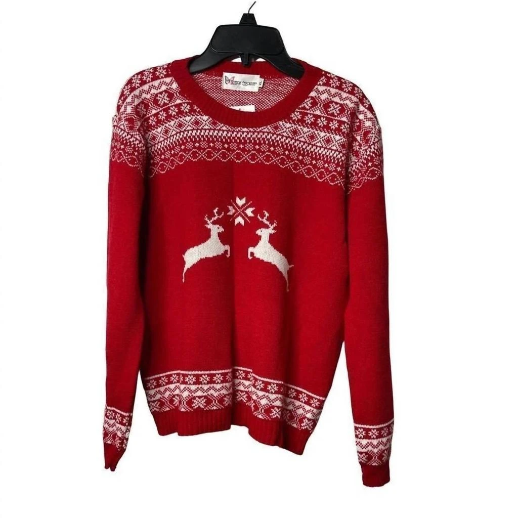 Cotton Emporium Cotton Emporium - GIRLS CREWNECK REINDEER CHRISTMAS SWEATER 1