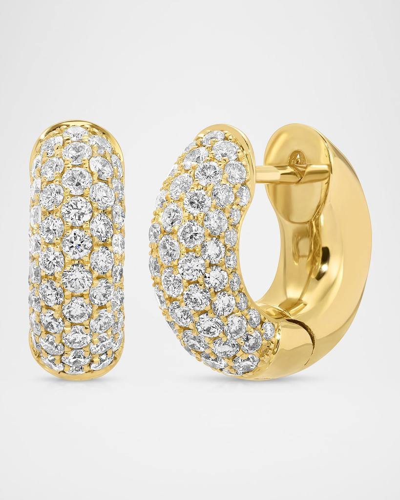 Anita Ko 18K Yellow Gold Pave Diamond Cosmo Huggie Earrings