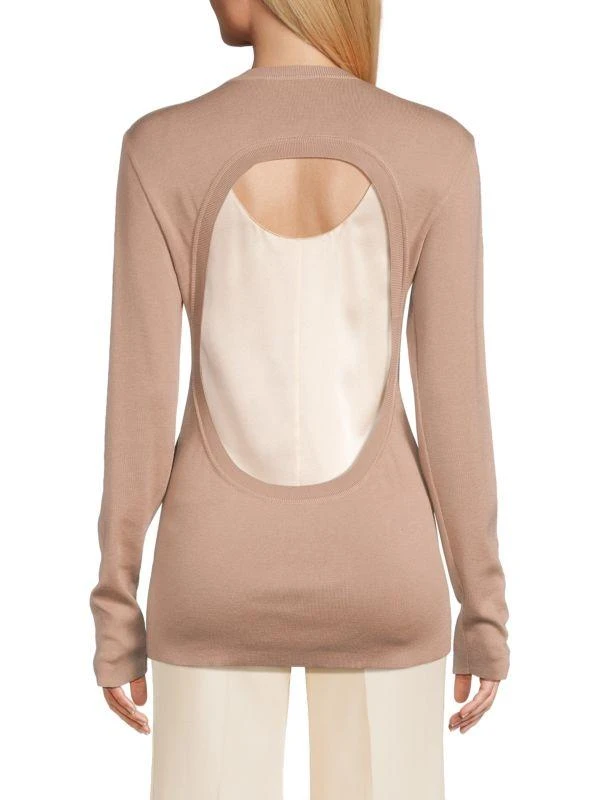 Valentino Cashmere-Silk Open-Back Sweater 2