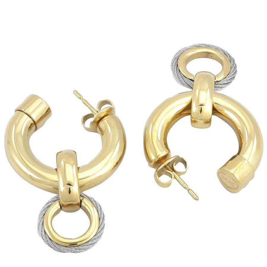 Charriol St. Tropez Mariner Yellow Gold PVD Steel Cable Earrings 3