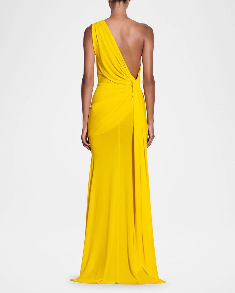 Alex Perry One-Shoulder Draped Crepe Jersey Gown 3