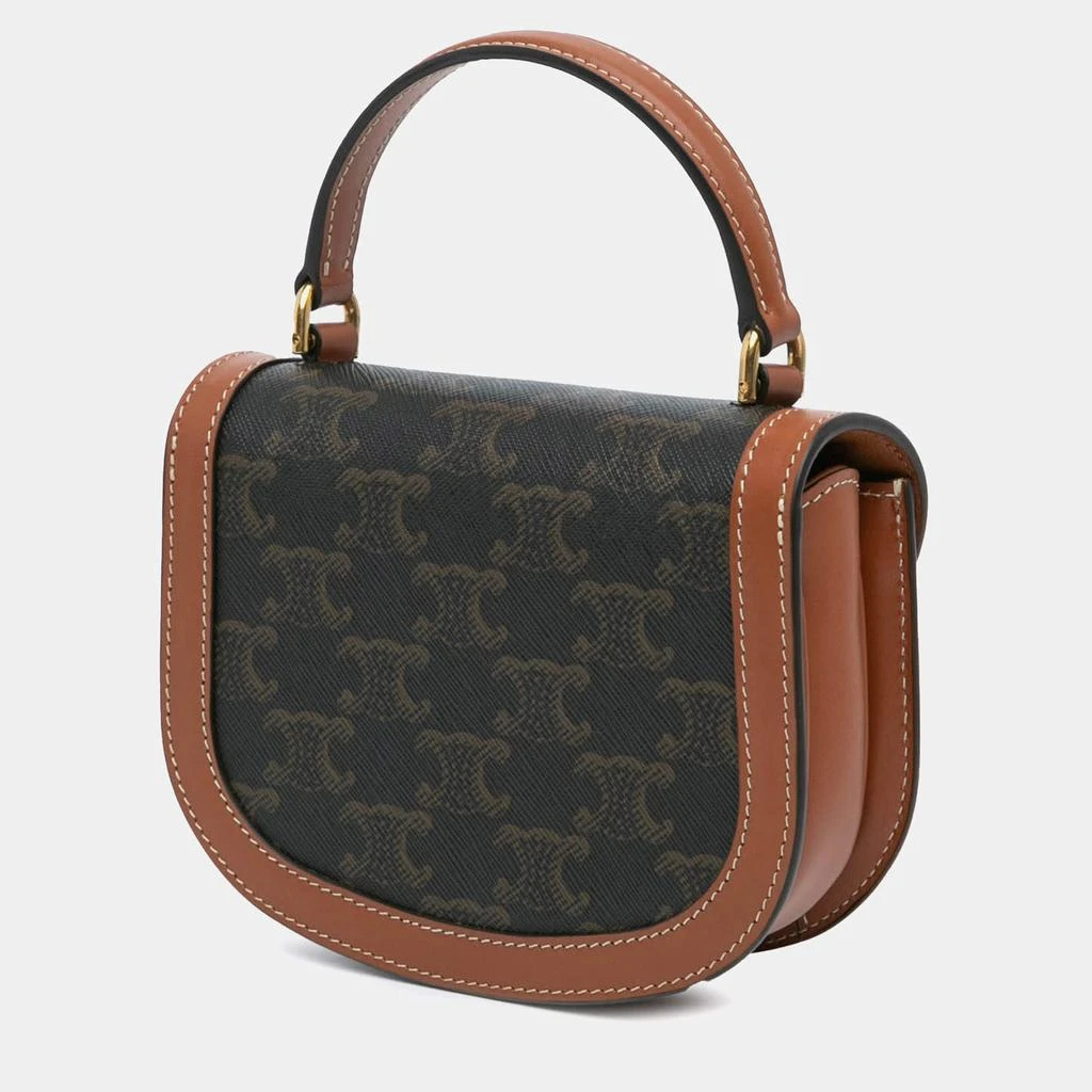 Celine Celine Brown Coated Canvas Mini Triomphe Besace Clea Satchel Bag 2