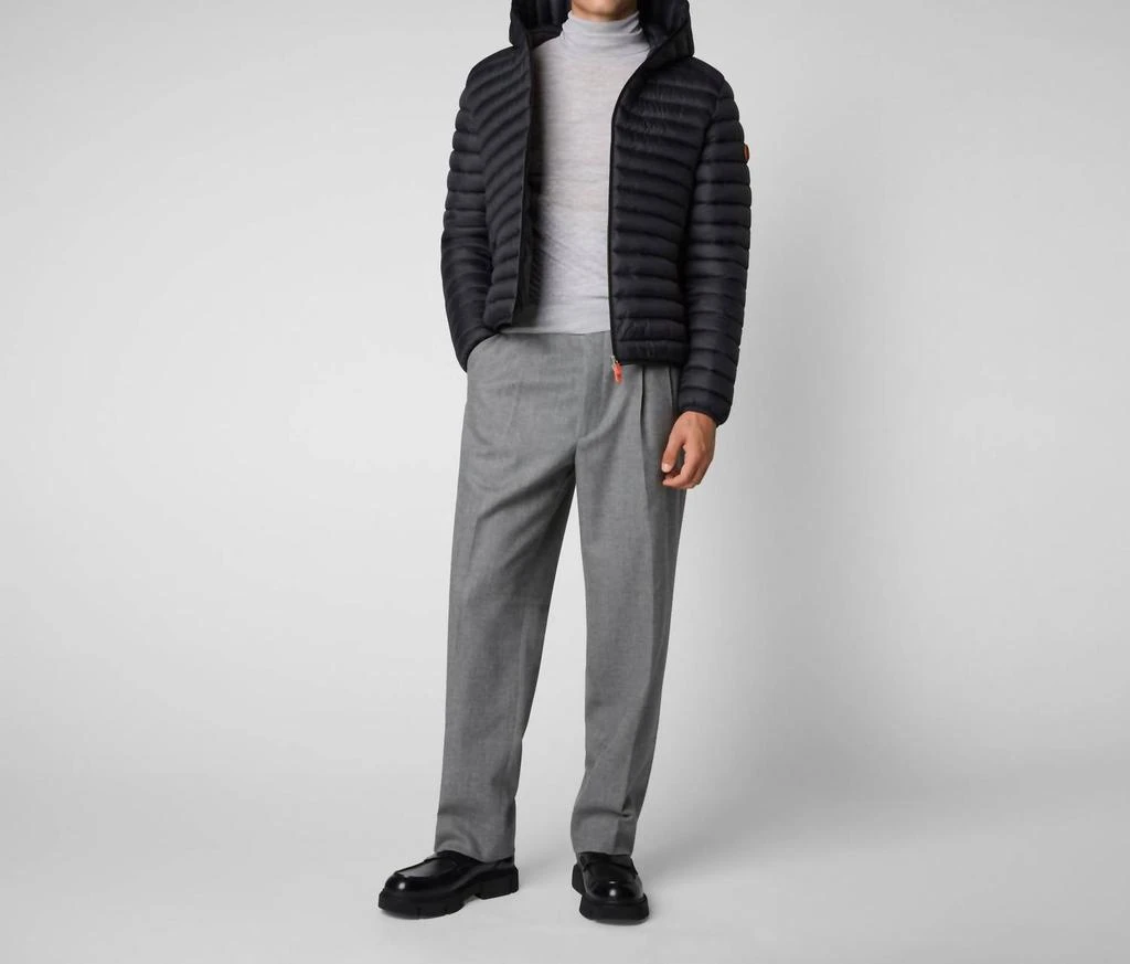 Save The Duck Men's Puffer Hoodie Coat In Black 4