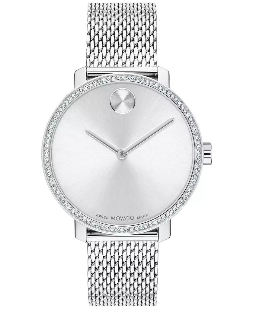 Movado Women's Swiss Bold Shimmer Stainless Steel Mesh Bracelet Watch 34mm