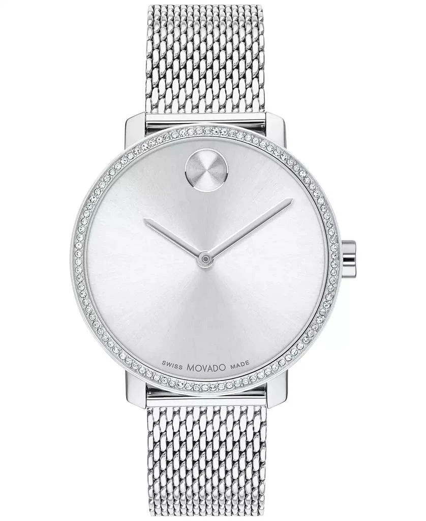 Movado Women's Swiss Bold Shimmer Stainless Steel Mesh Bracelet Watch 34mm 1