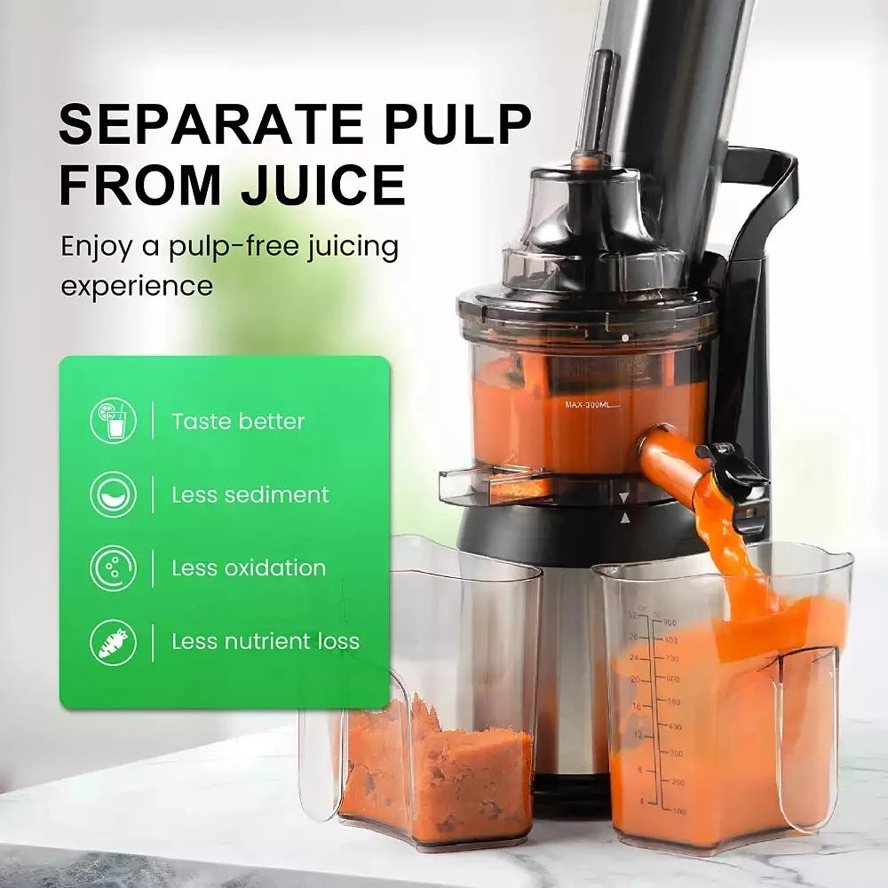 Ventray Cold Press Juicer, Compact Slow Press Juice Extractor, BPA-Free Masticating Juicer with Reverse Function 6
