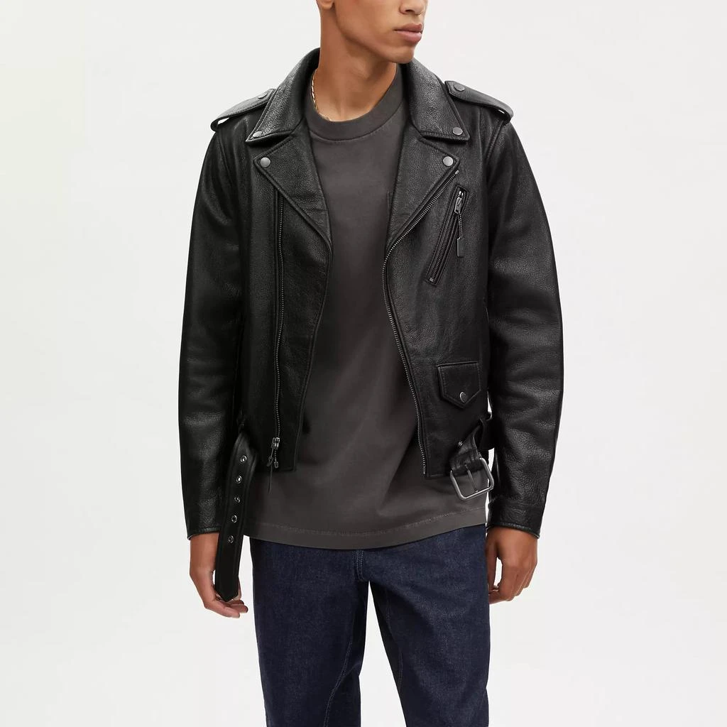 Coach Coach Outlet Leather Moto Jacket 2
