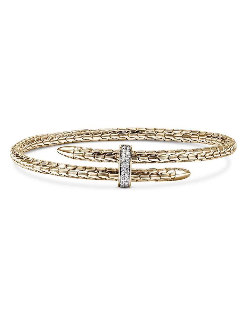 John Hardy 14K Yellow Gold Diamond Spear Flex Cuff Bracelet 1