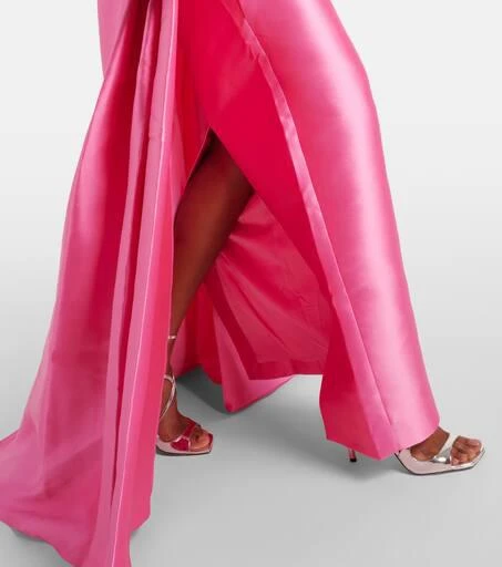 SOLACE LONDON Strapless satin twill gown 5