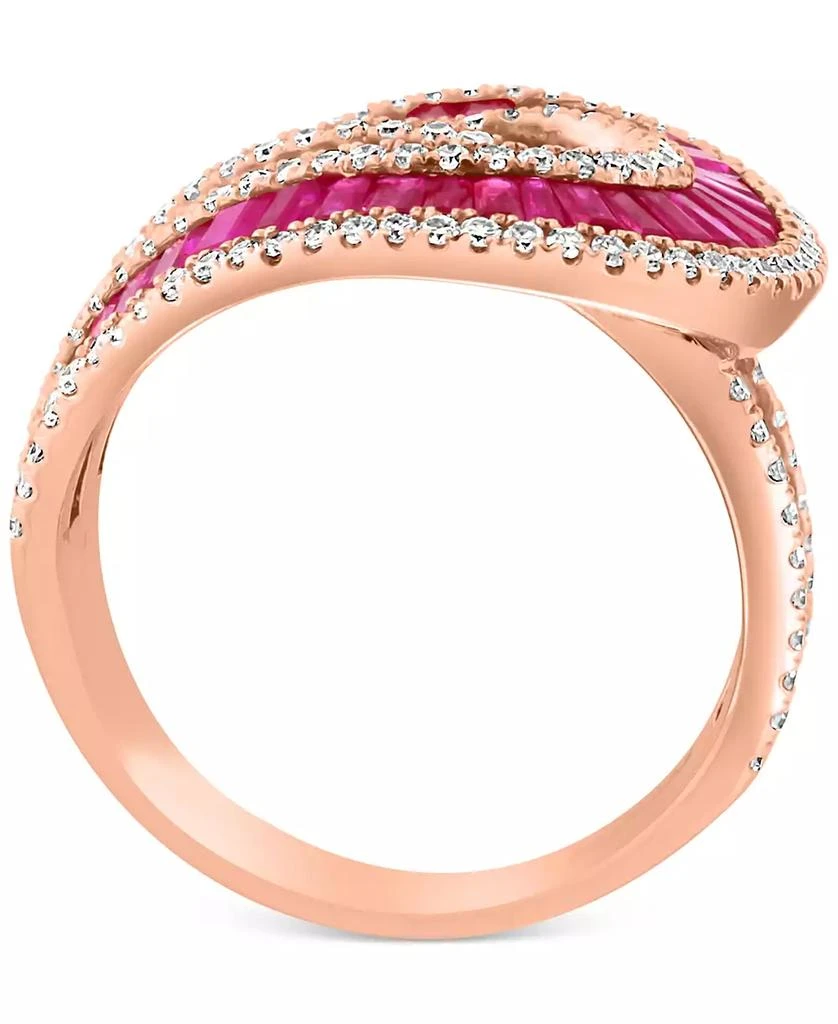 Effy EFFY® Ruby (3-1/4 ct. t.w.) 
Diamond (5/8 ct. t.w.) Swirl Statement Ring in 14k Rose Gold 4