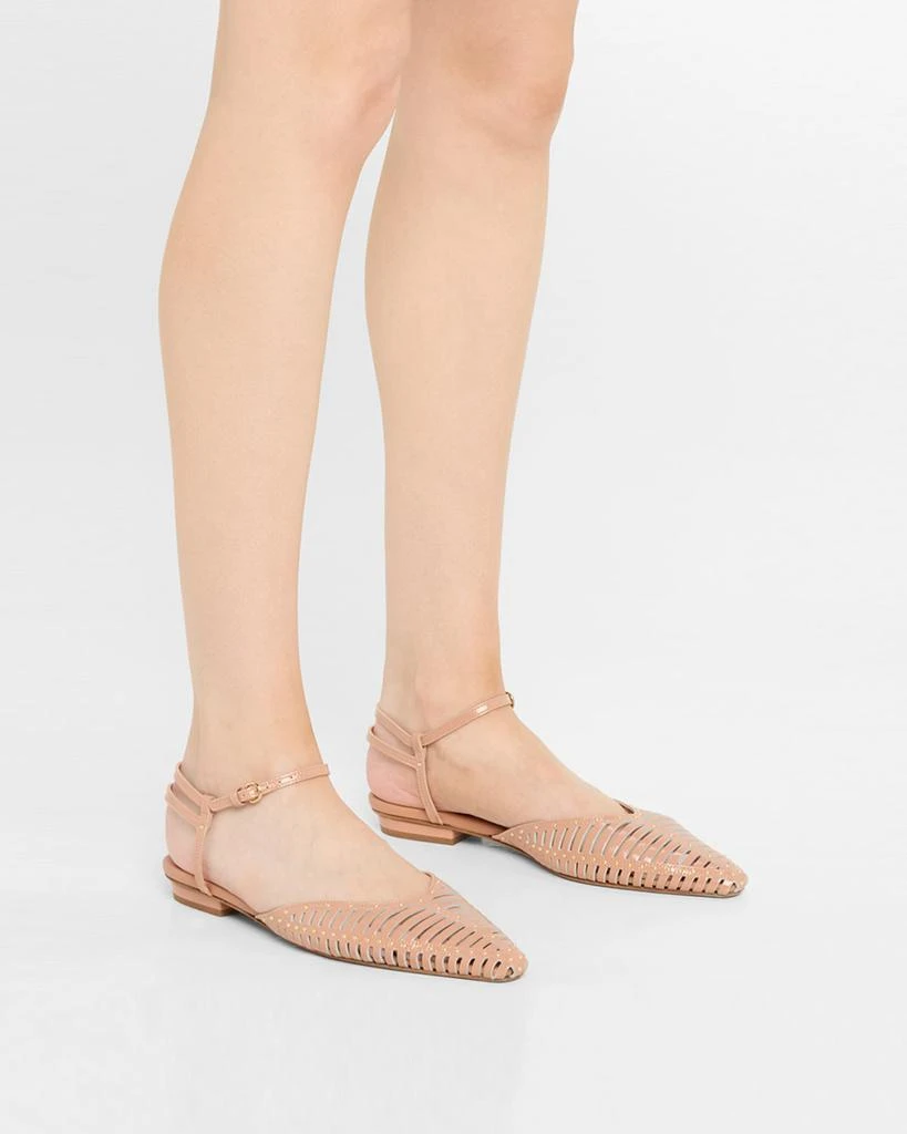 Ulla Johnson Violette Caged Leather Ankle-Strap Ballerina Flats 2