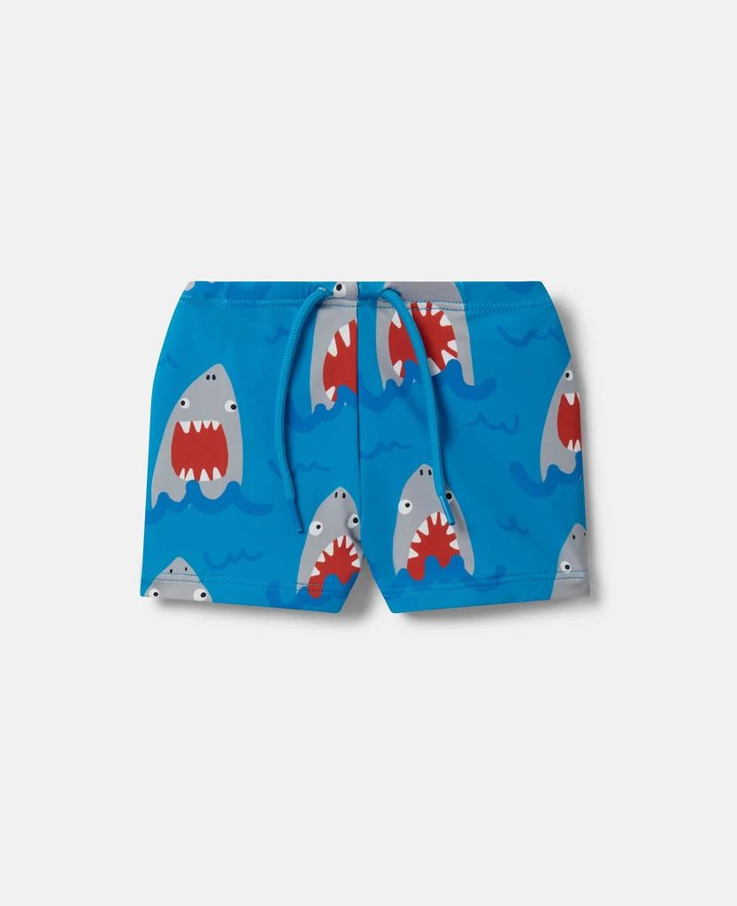 Stella McCartney Stella McCartney - Shark Print Swimming Trunks, Woman, Blue, Size: 24m 1