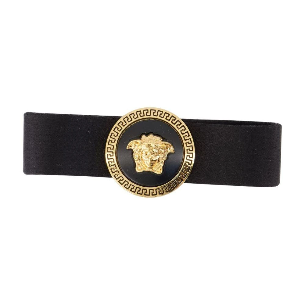 Versace Medusa Hair Clips - Silk - Black/Gold