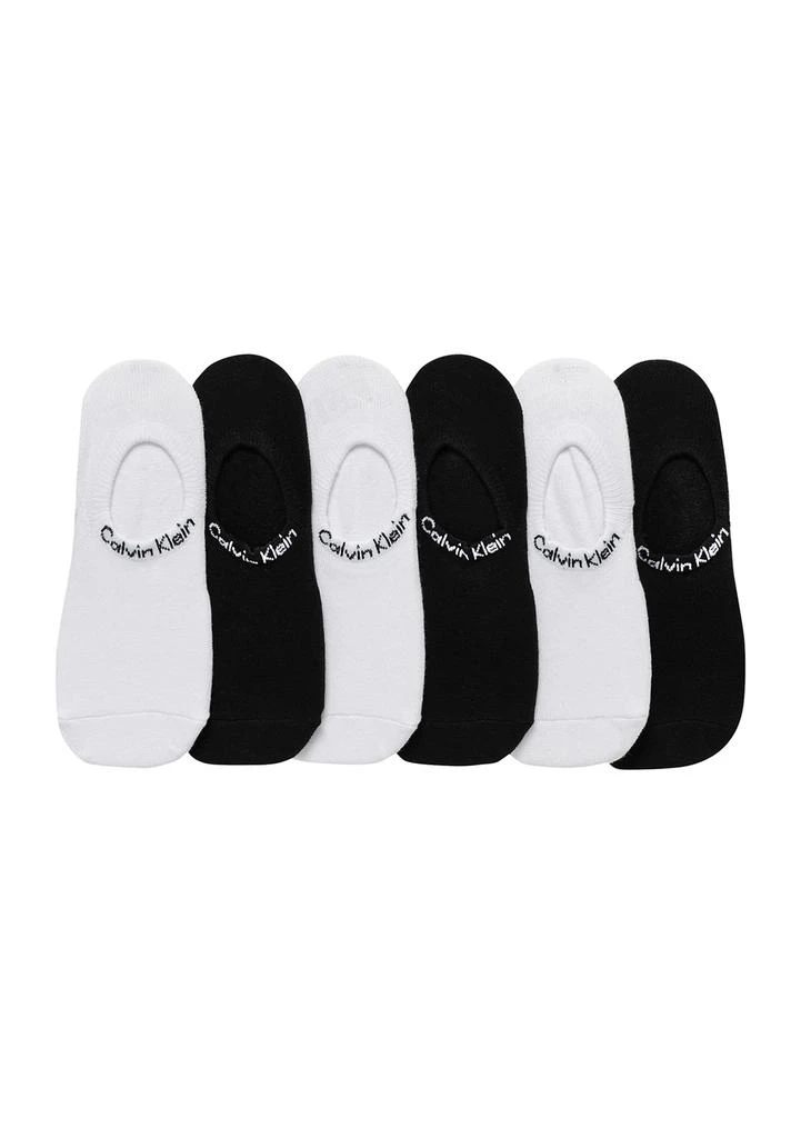 Calvin Klein 6 Pack Marled Flat Knit Sneaker Liner Socks